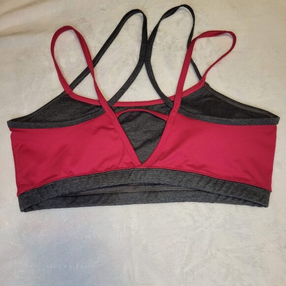 Soybu Activewear Strappy Sports Bra Pink & Charcoal Gray XL - Picture 2 of 3